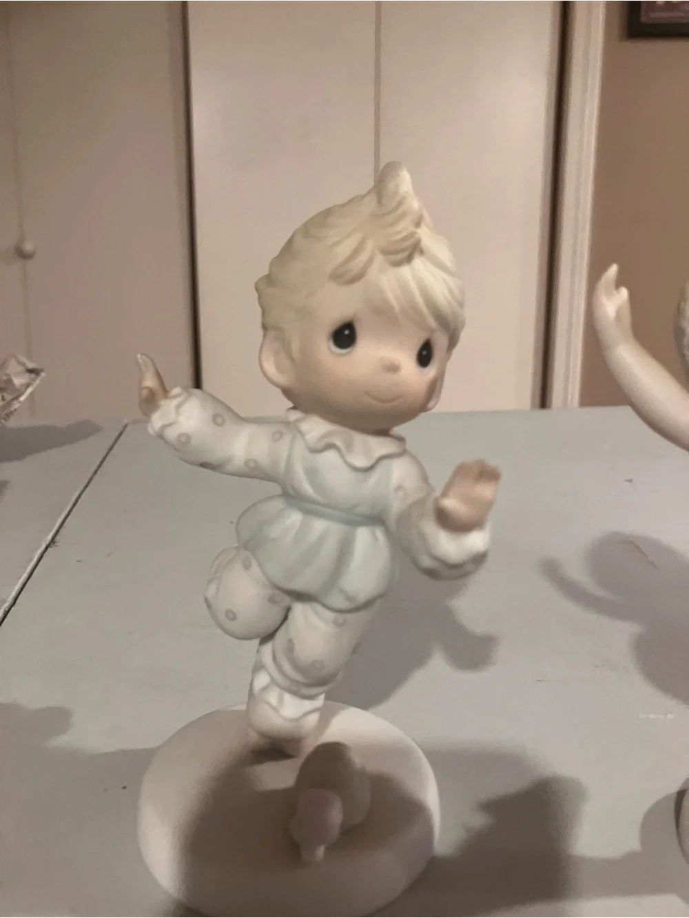 Precious Moments Cream and Light Blue Balancing Child Figurine
